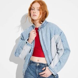 Women’s denim bomber jacket